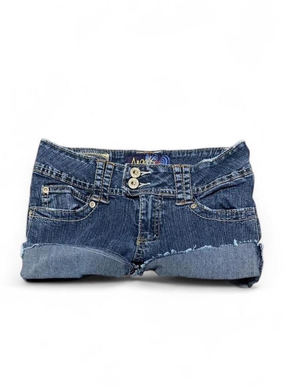 angels low ride micro denim shorts